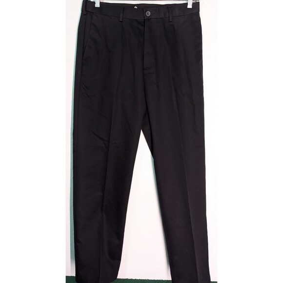Haggar Chino Trouser Pants Mens 34x32 Black Classic Fit Work To Weekend (950) - Picture 1 of 3